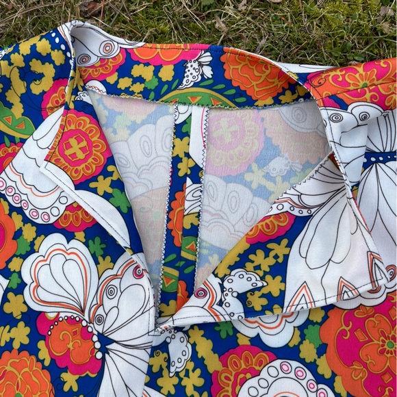 RARE Vintage Handmade maximalist groovy butterfly kaftan maxi dress - Picture 7 of 11